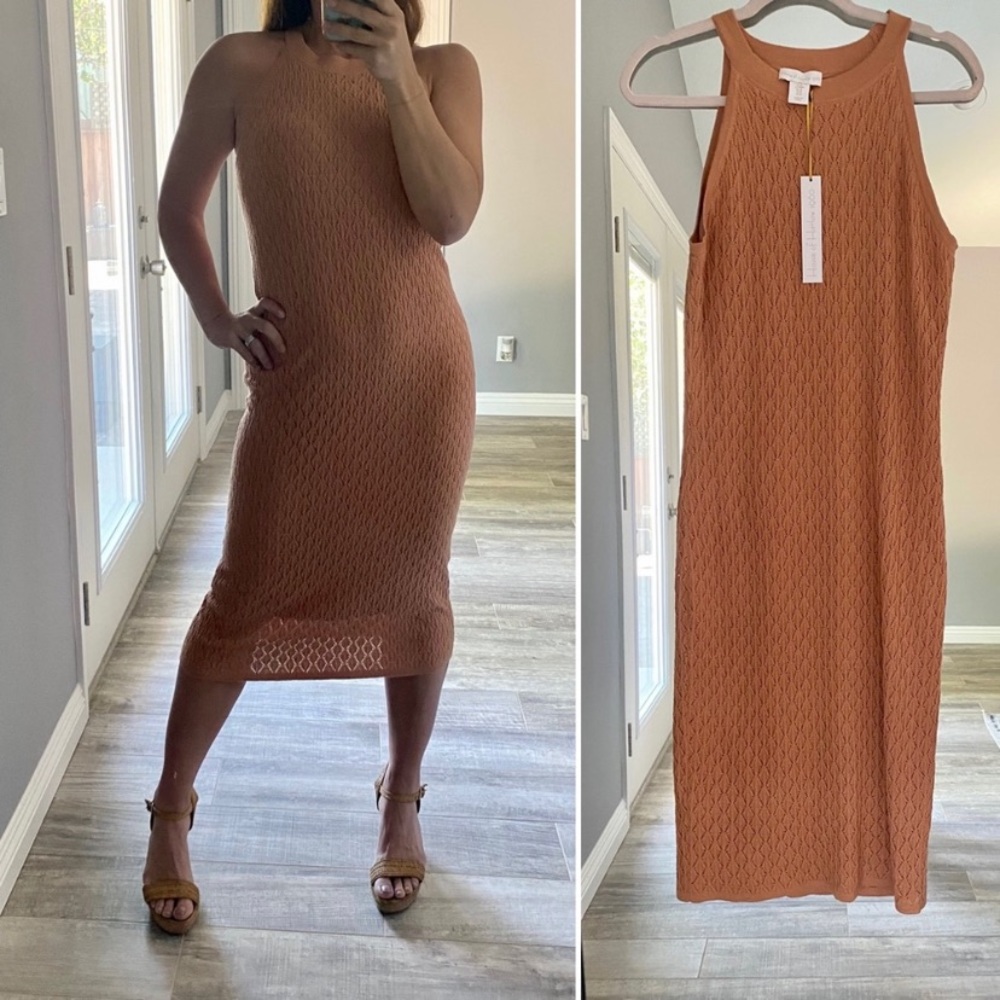 NWT HOUSE OF HARLOW 1960 KNIT MIDI DRESS, size med. Gorgeous dressed up or down